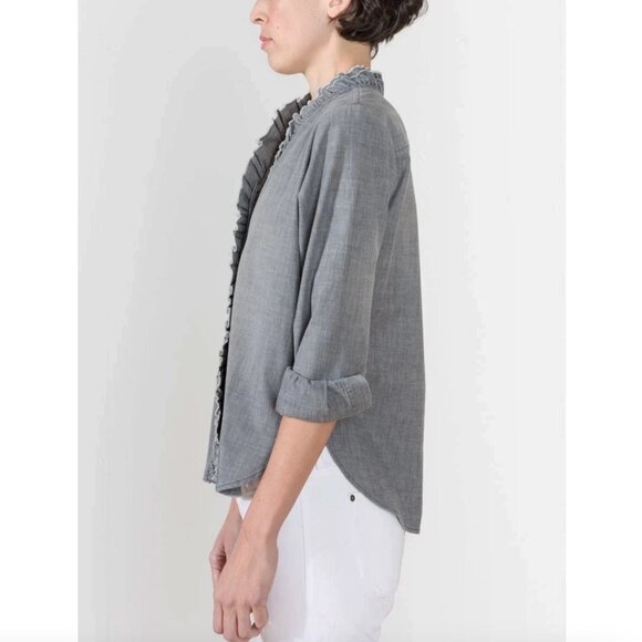 Isabel Marant Etoile "Lawendy" Chambray Shirt in Grey, size 38 (fits 2/4) - Picture 12 of 13
